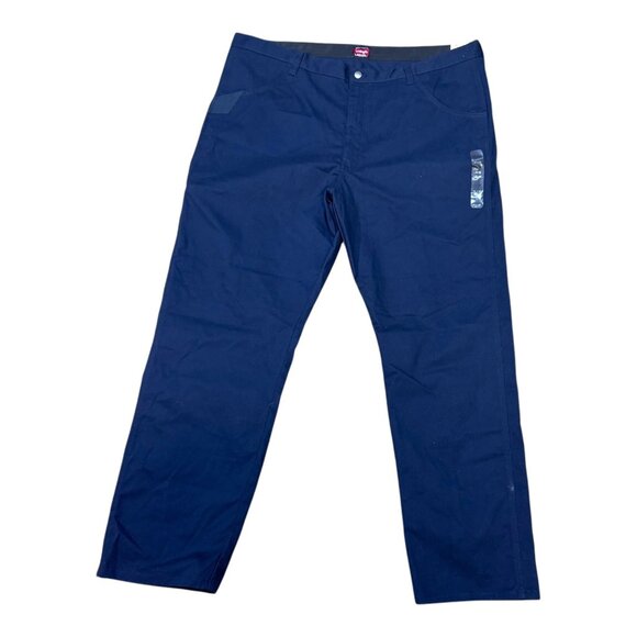 NEW Blue Navy 42X32 Wrangler Workwear Cargo Pants Relaxed Fit 7 Tool Pockets - Picture 1 of 7